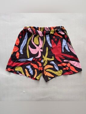 Casual Colorful Artsy multi-colored abstract print shorts